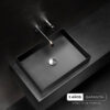 pileta vanitory rectangular negra Johnson Axis 55 Black Nano PVD acero inoxidable