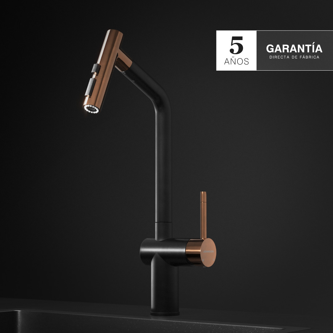 Grifería para cocina Johnson Glow Black & Gold