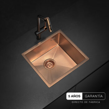 pileta cocina Rose Gold Johnson Signature Enkel 45 Nano PVD acero inoxidable
