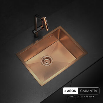 pileta cocina Rose Gold Johnson Signature Enkel 55 Nano PVD acero inoxidable